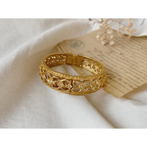 Gold Metal Cuff Women's Watch